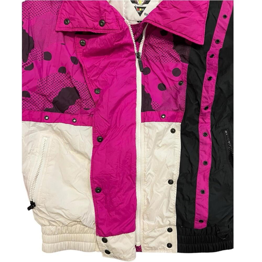 Vintage 80s 90s Women’s Tyrolia Pink Color Block Ski Jacket Coat Size 6 Retro - Picture 2 of 10
